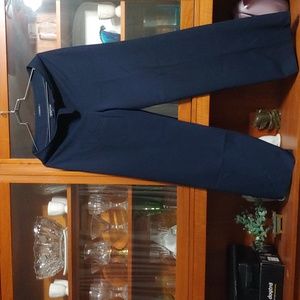 Jones New York Navy Blue Wide Leg Stretch Slacks Size 10